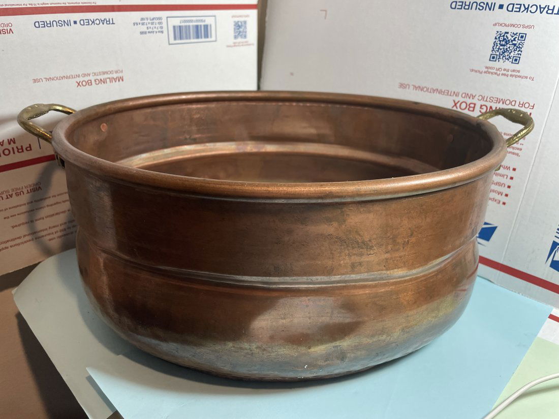 Vintage Made in Turkey Copper/Brass Roasting Pan Wall Hanger 11"x13"x6" Preowned (1 of 8)