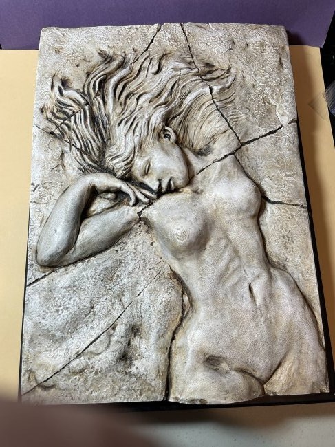 Vintage Signed Nude 3D Artifacts Plaque Wall Art by Jeff Widderich, Artist in VG Preowned: Vintage Signed Nude 3D Artifacts Plaque Wall Art by Jeff Widderich, Artist in VG Preowned Condition. (12.5" Tall & 9" Wide). $20 Domestic Shipping. No International Shipping.