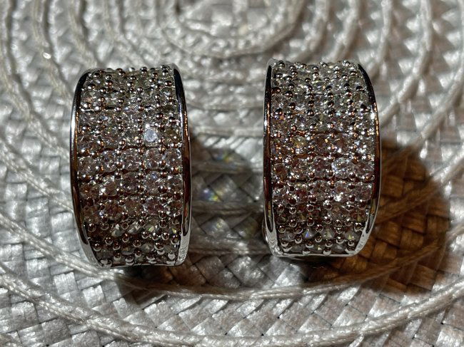 Nolan Miller Designer Signed Silver-tone Clip-on Crystal Earrings in VG Condition.. (1 of 5)