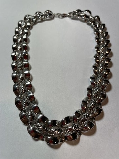 Vintage Trifari 16" Choker Weave White Metal Necklace in VG Never Worn Condition: Vintage Trifari 16" Choker Weave White Metal Necklace in VG Never Worn Condition. FREE Domestic Shipping.