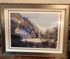 K. Mountfold Signed & Numbered 211/500 Valley Green Lithograph Print Frame Size 21.5" x 27": K. Mountfold Signed & Numbered 211/500 Valley Green Lithograph Print Frame Size 21.5" x 27". No Reserve Bid & No Buyers Premium. Free Local Pickup Berlin NJ 08009 or Shipping by the UPS Store Paid for