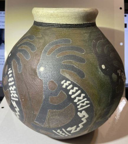 Vintage Ben Diller Signed Studio Art Raku Pottery Vase 8.25" Tall Preowned (1 of 7)