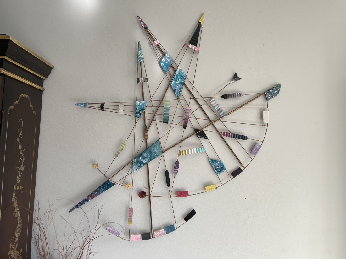 Noted NJ Artist Michael P. McCrink Signed Mixed Metals Fabricated Wall Hanging Artwork (1 of 4)