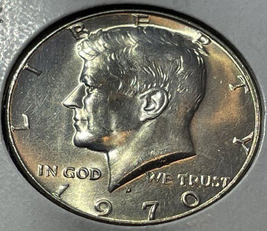 1970-D Choice Uncirculated Condition Kennedy Silver Half Dollar Mint Set Issued Only. (1 of 2)