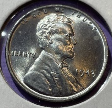 1943-P Choice Uncirculated Condition Lincoln Zinc/Steel Cent as Pictured. (1 of 2)