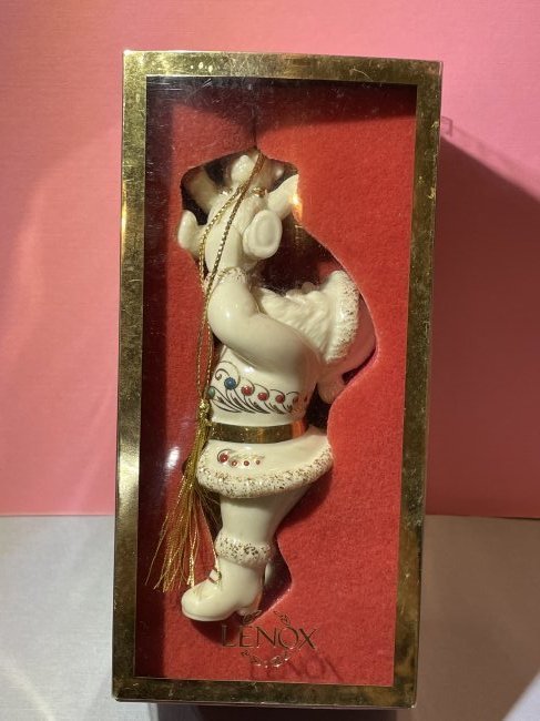 Vintage Lenox Santa Claus & Teddy Porcelain Christmas Ornament New in Box as Pictured (1 of 3)