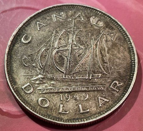 CANADA 1949 EF CONDITION GEORGE VI SILVER DOLLAR PROBLEM FREE COIN. (1 of 2)