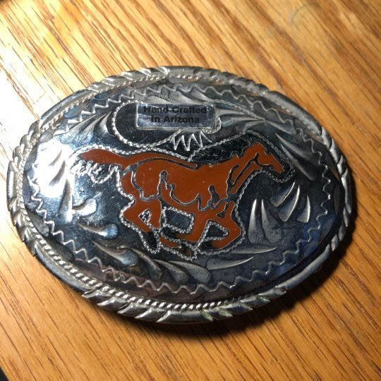 Vintage Hand Crafted in Arizona Belt Buckle 3-7/8" Wide Preowned from an Estate (1 of 2)