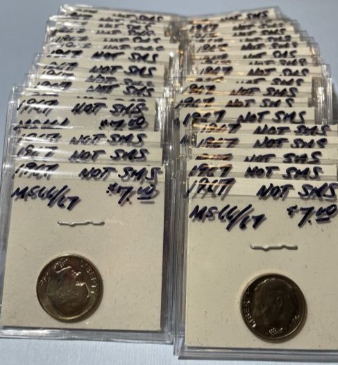 (35) 1967 Roosevelt Dimes as Pictured. (Not Special Mint Set Coins) (1 of 4)