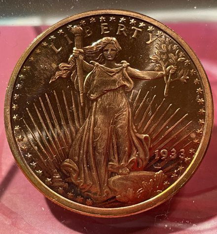 ST GAUDENS Design 1-OUNCE .999 Fine Cu Copper Round as Pictured. (1 of 2)