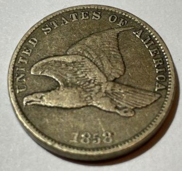 1858 Flying Eagle Cent Small Letters Fine/Very Fine Condition Cent as Pictured. (1 of 2)