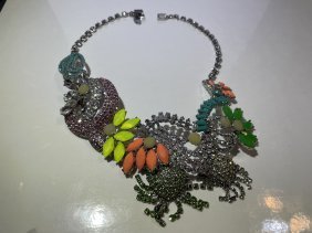 Ann Taylor 16” Statement Fashion Rhinestone Necklace in Never Worn Condition (1 of 7)