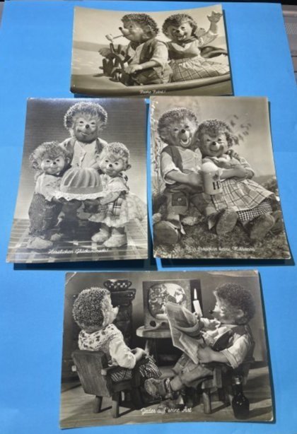 (4) Vintage Scarce German Steiff Hedgehog Postcards Preowned from an Estate.: (4) Vintage Scarce German Steiff Hedgehog Postcards Preowned from an Estate. $5 Domestic Shipping. Multiple Lots Won the Postage for Shipping Will Be Combined or Adjusted Accordingly.