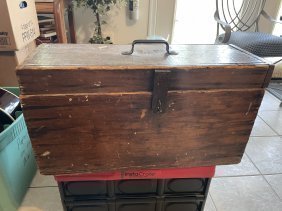 Vintage Primitive Handmade Wooden Toolbox w/Hinged Clasp & Handle Machinist 9"x 13"x 24.5": Vintage Primitive Handmade Wooden Toolbox w/Hinged Clasp & Handle Machinist 9"x 13"x 24.5". Local Pickup Only in Berlin, NJ 08009 or The UPS Store Shipping Paid for by the Winning Bidder.