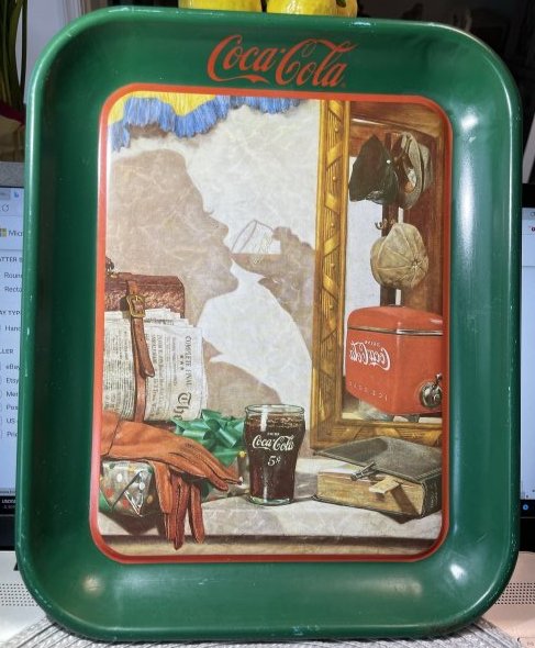Coca-Cola Reflections in The Mirror Hananiah Harari Tray 1993 13" x 10.5" x 1.25" in Fair-Good (1 of 3)