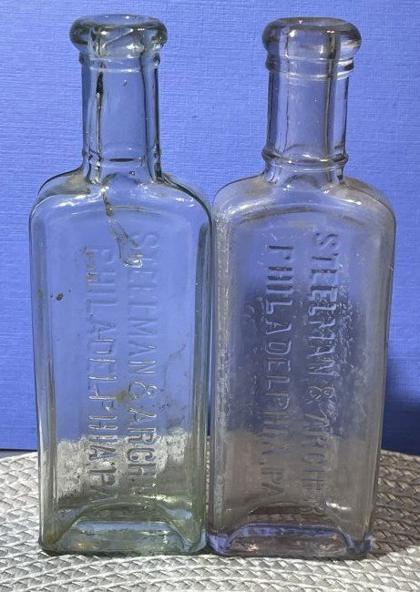 2-Old Antique Medicine Bottles-Steelman & Archer Philadelphia as Pictured. #289 (1 of 7)