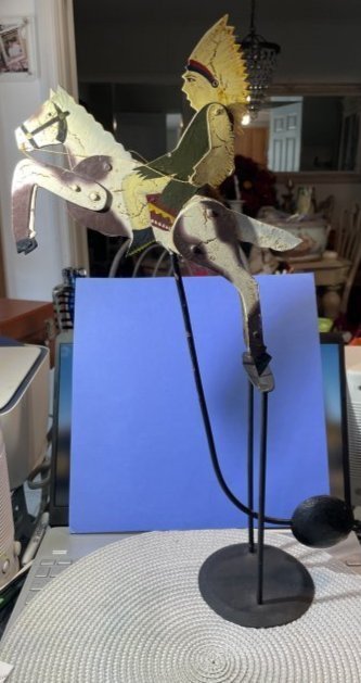 Vintage Hand Painted Metal American Pendulum Fulcrum Balance Toy INDIAN on Horse w/Stand: Vintage Hand Painted Metal American Pendulum Fulcrum Balance Toy INDIAN on Horse w/Stand as Pictured. FREE Domestic Shipping.