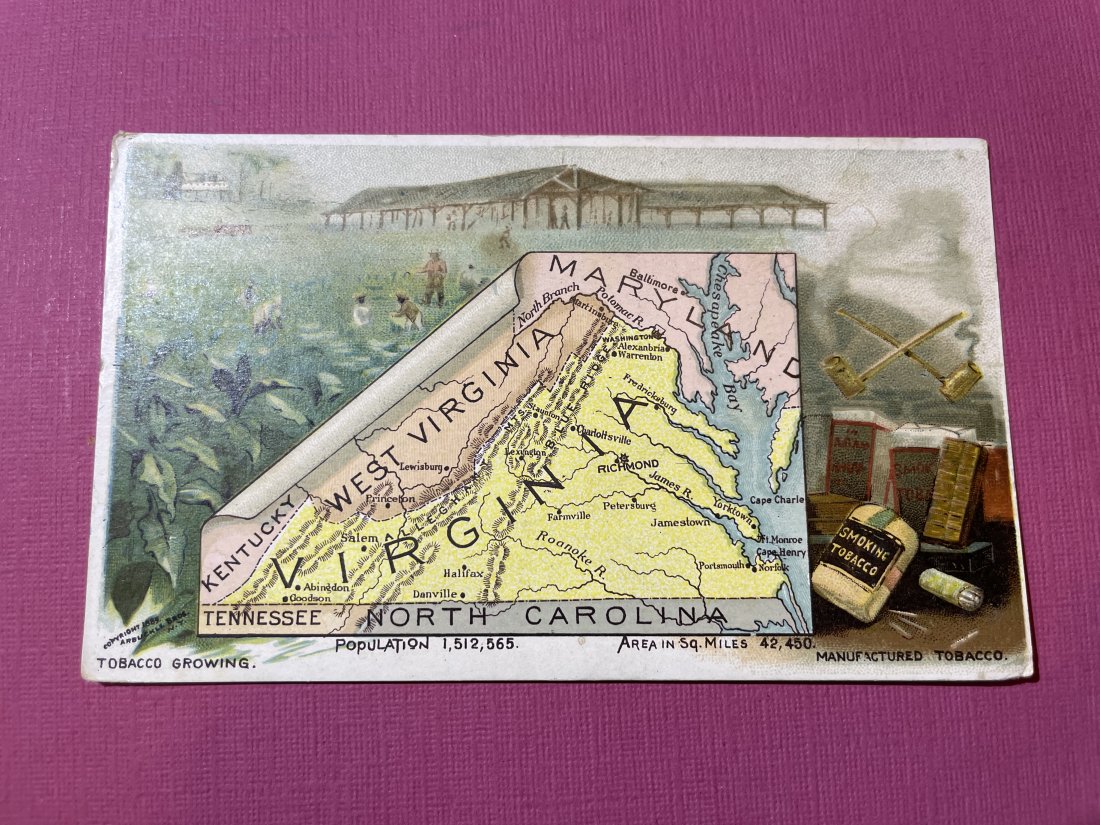 VICTORIAN TRADE CARD VIRGINIA ARBUCKLE BROS NYC COFFEE.: VICTORIAN TRADE CARD VIRGINIA ARBUCKLE BROS NYC COFFEE. (ONLY ONE SHIPPING FEE OF $5 ON TRADE CARDS, WHETHER YOU WIN 1 CARD OR 100 CARDS)
