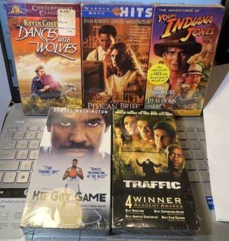 (5) SEALED Different VHS Movie Tapes/Videos Preowned from an Estate.: (5) SEALED Different VHS Movie Tapes/Videos Preowned from an Estate. $7 Domestic Shipping. (On Multiple Lots Won, the Shipping Fees will be combined or Adjusted Accordingly)
