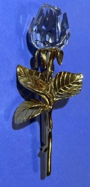 Vintage Signed Swarovski Crystal Rose Gold-tone Pin/Brooch in VG Preowned Condition. (1 of 5)