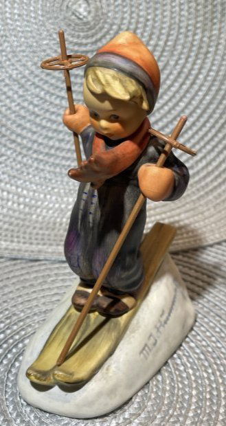 Vintage Goebel Hummel #59 Skier Figurine 5.25" in Good Preowned Condition.: Vintage Goebel Hummel #59 Skier Figurine 5.25" in Good Preowned Condition. $10 Domestic Shipping.