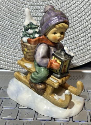 Goebel Hummel Ride into Christmas Figurine #396/2/0 4.25" Tall in Good Preowned Condition.: Goebel Hummel Ride into Christmas Figurine #396/2/0 4.25" Tall in Good Preowned Condition. $10 Domestic Shipping.