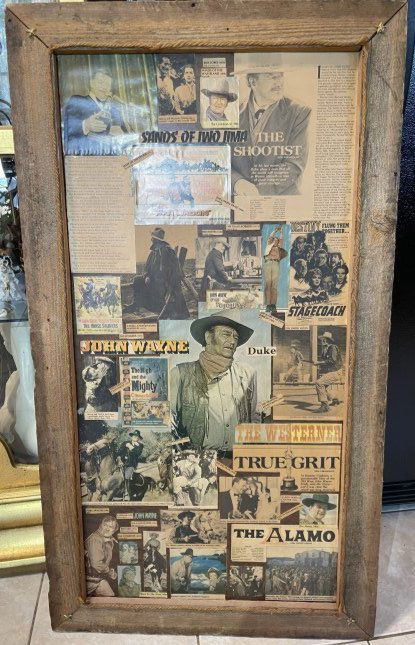 Vintage Mid-Century John Wayne "DUKE" Magazine/Newspaper Clipping Composite 23" x 41" as Pictured..: Vintage Mid-Century John Wayne "DUKE" Magazine/Newspaper Clipping Collage/Composite 23" x 41" as Pictured.