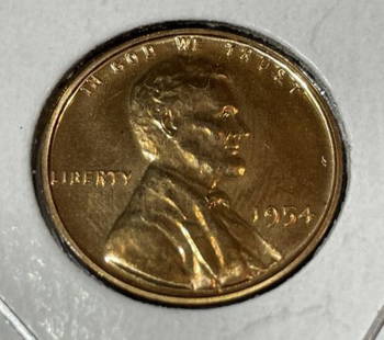1954 Choice Proof Red Condition Lincoln Cent in a 2 x 2 Coin Holder.: 1954 Choice Proof Red Condition Lincoln Cent in a 2 x 2 Coin Holder. $5 Domestic Inhouse Shipping.
