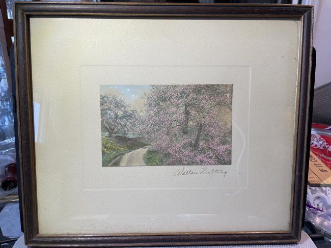 Antique Wallace Nutting Artist Hand Signed Colored Artist Print Frame Size 10.5" x 12.5" (1 of 4)