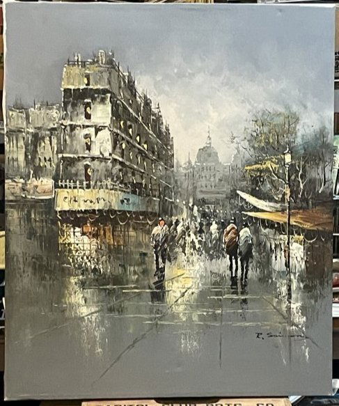 Vtg 20" x 24" Oil/Acrylic on Canvas Painting Signed by the Artist Preowned from an Estate Unframed (1 of 4)