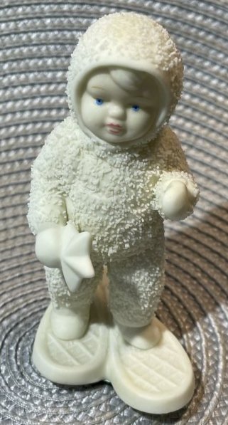 Dept 56 Snowbabies Porcelain Figurine Snowshoes A Special Delivery in Good Preowned Condition.: Dept 56 Snowbabies Porcelain Figurine Snowshoes A Special Delivery in Good Preowned Condition. $7 Domestic Inhouse Shipping. (On Multiple Lots Won, The Shipping Fee will be Combined or Adjusted Accord