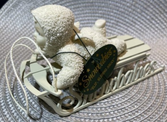 Department 56 Snowbabies "Slip Sliding Away" Figurine in Good Preowned Condition.: Department 56 Snowbabies "Slip Sliding Away" Figurine in Good Preowned Condition. $7 Domestic Inhouse Shipping. (On Multiple Lots Won, The Shipping Fee will be Combined or Adjusted Accordingly)