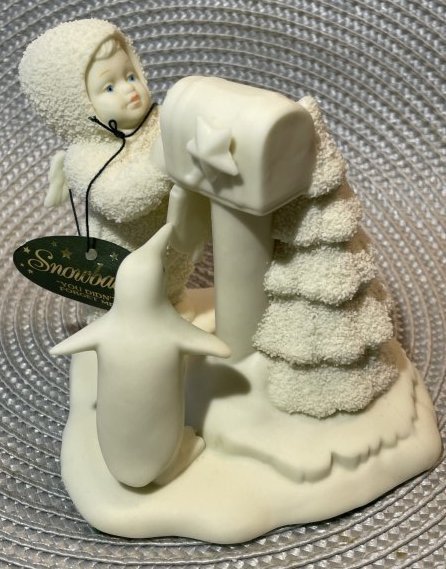 SNOWBABIES Department 56 "You Didn't Forget Me” #6821-7 Snowbaby & Penguin Figurine in Good..: SNOWBABIES Department 56 "You Didn't Forget Me” #6821-7 Snowbaby & Penguin Figurine in Good Preowned Condition. $7 Domestic Inhouse Shipping. (On Multiple Lots Won, The Shipping Fee will be Comb