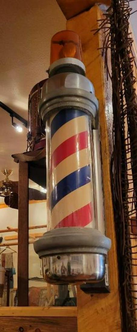 Vintage barber's pole, not currently wired, worked when removed, 34 inches tall (1 of 6)