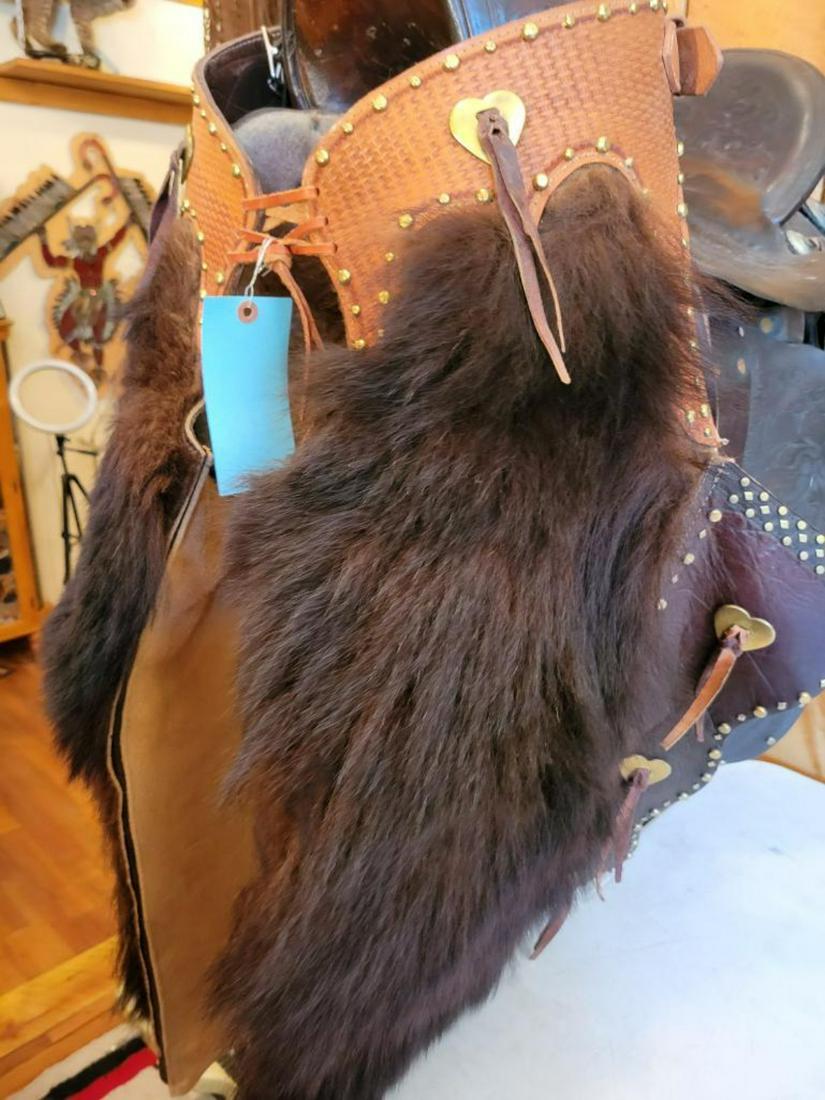 Custom Handmade chaps with bear hide (1 of 7)