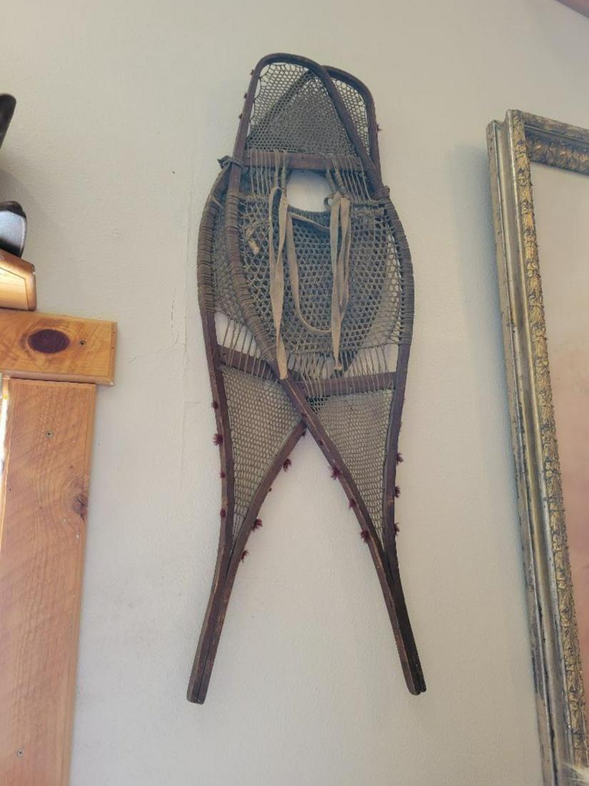 Pair of antique Indian full size snowshoes (1 of 3)