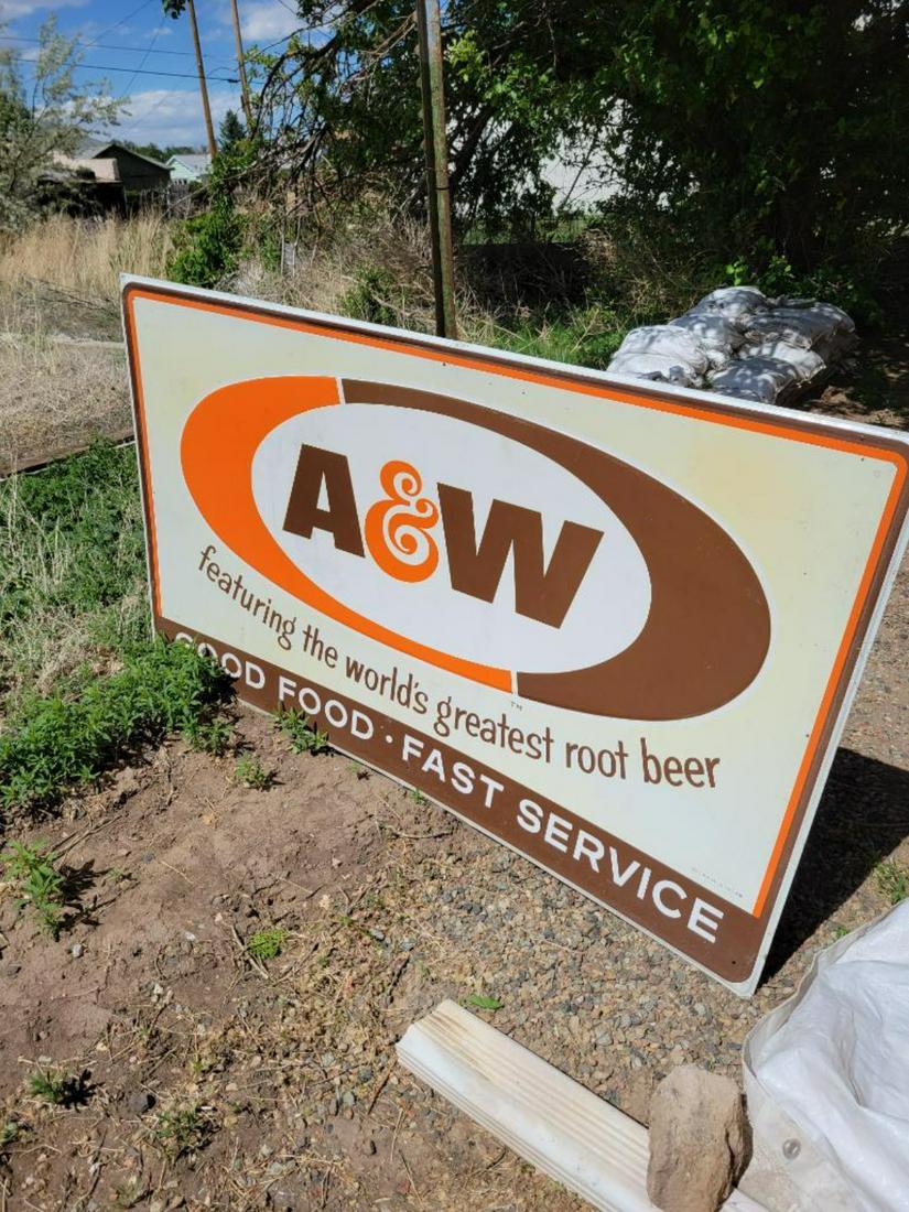 A & W Rootbeer SST sign, 3 x 5 feet, from the restaurant right here in Walsonburg (1 of 2)