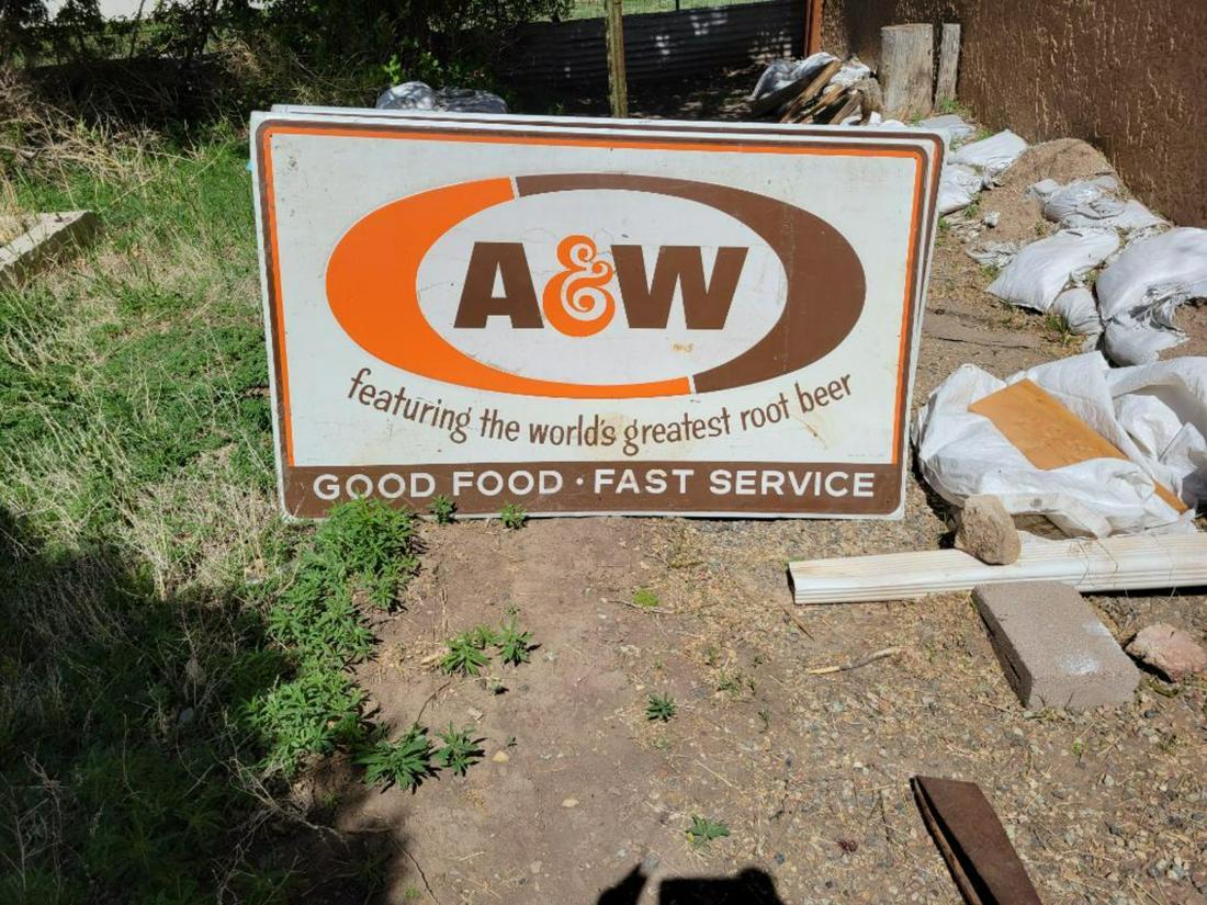 A & W Rootbeer SST sign, 3 x 5 feet, from the restaurant right here in Walsonburg (1 of 3)