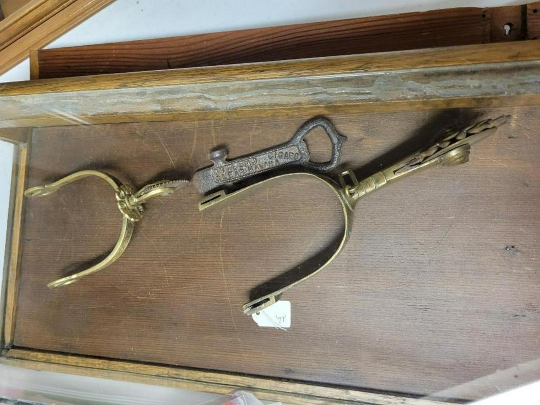 2- Brass spurs and Vintage Cigar cutter (1 of 5)