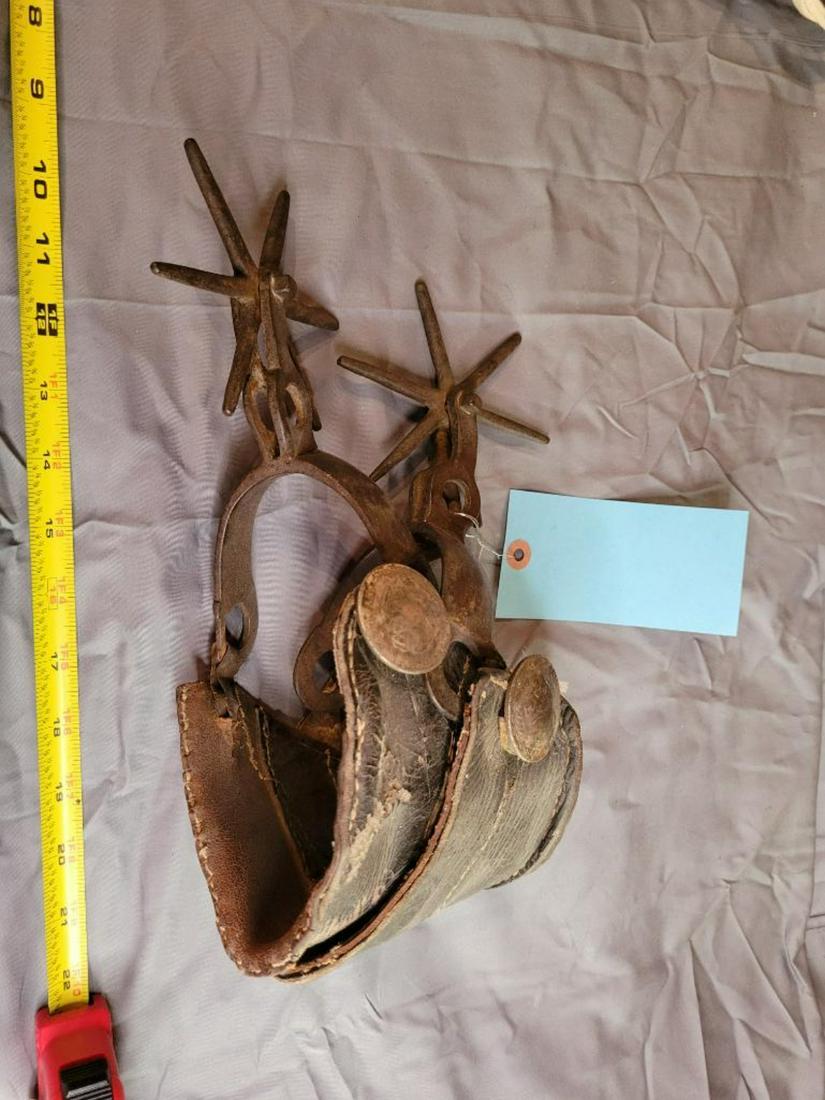 Mexican Forged Spurs with Mexican Peso adornments: .