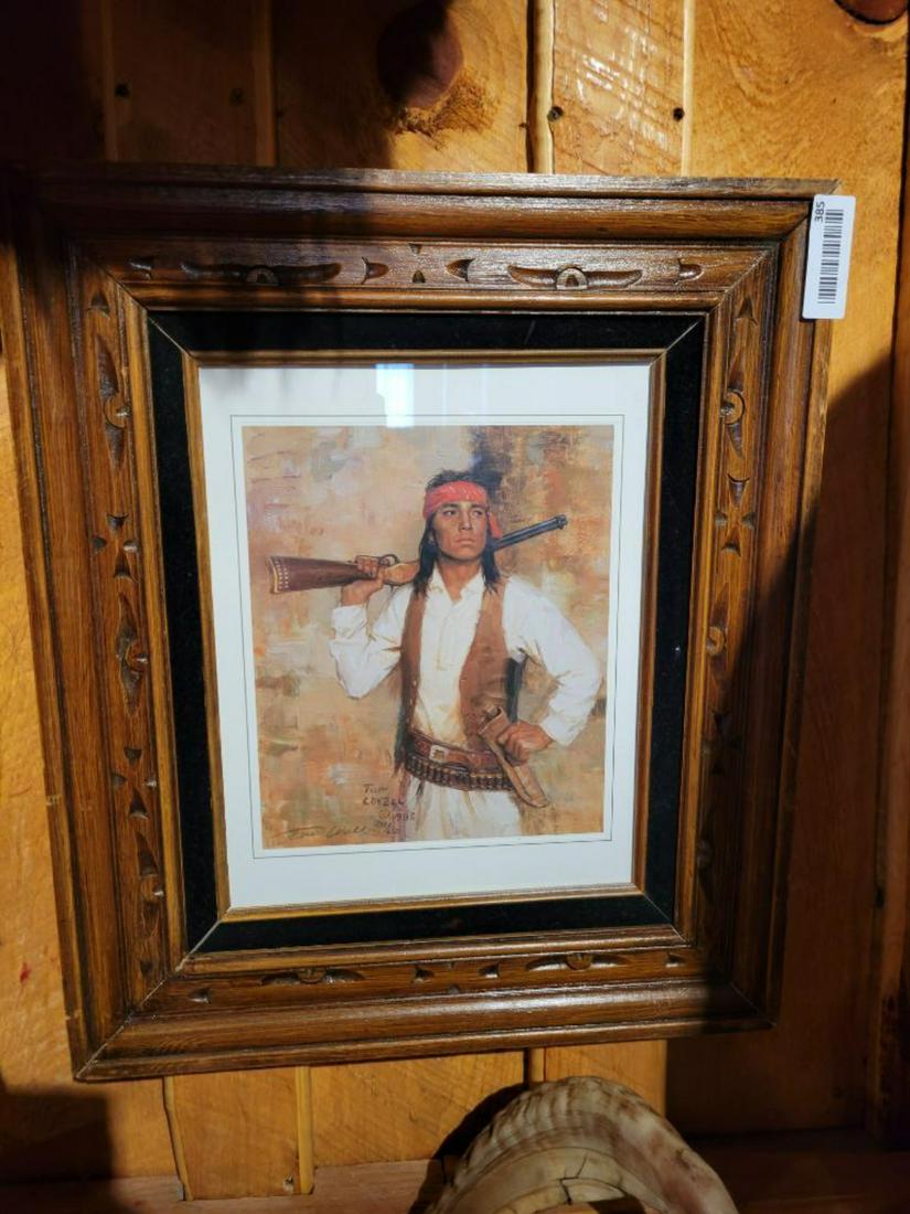 Double Signed Print of American Indian, signed Tim Lovell 1985 numbered 438/650 (1 of 2)