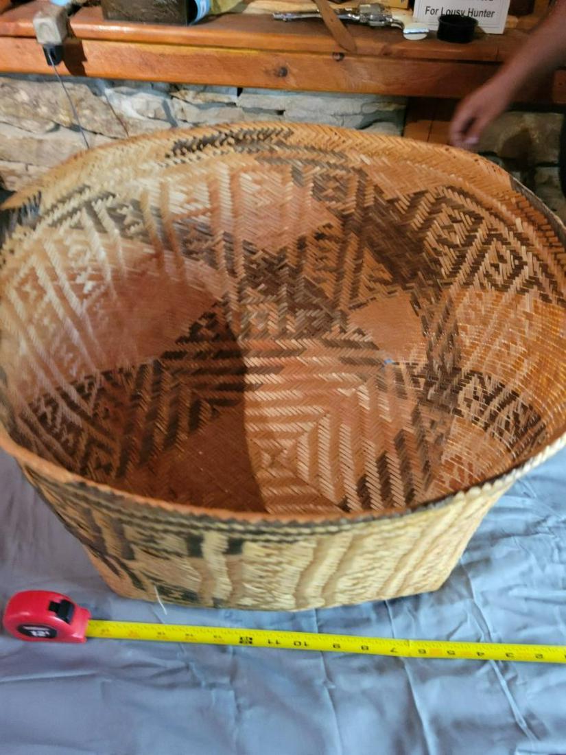 Hand woven grass basket, 11 inches tall (1 of 5)