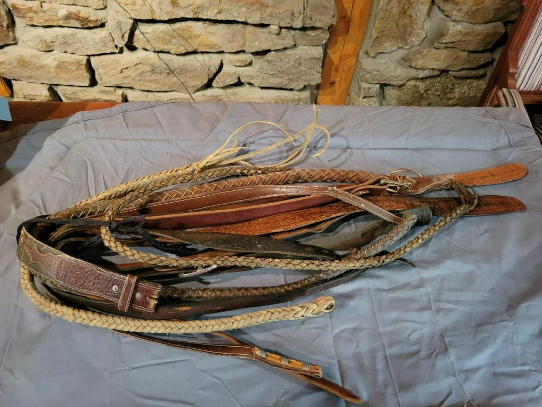 Assorted leather whips and belts (1 of 7)