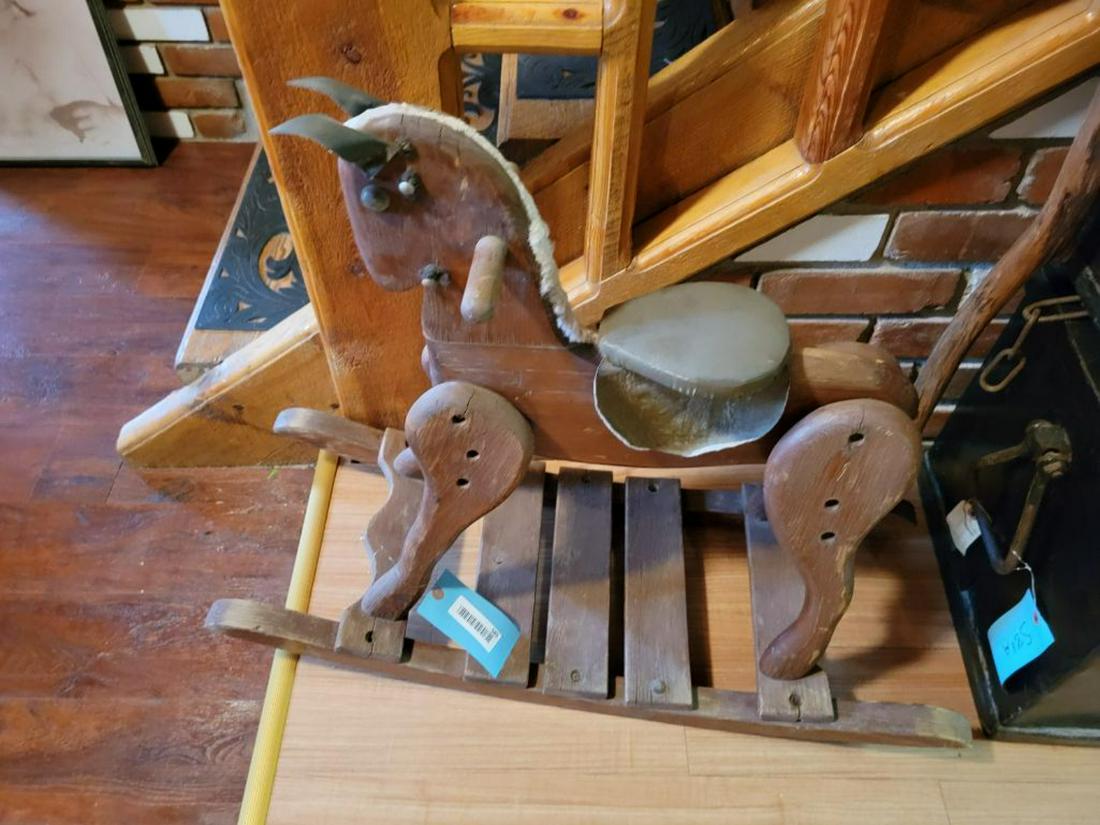 Primitive Child's Wooden Rocking Horse (1 of 5)