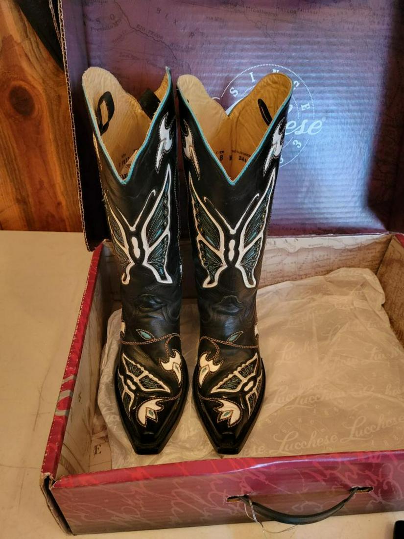 Pair Lucchese Cowboy boots in original box, size 8M: .