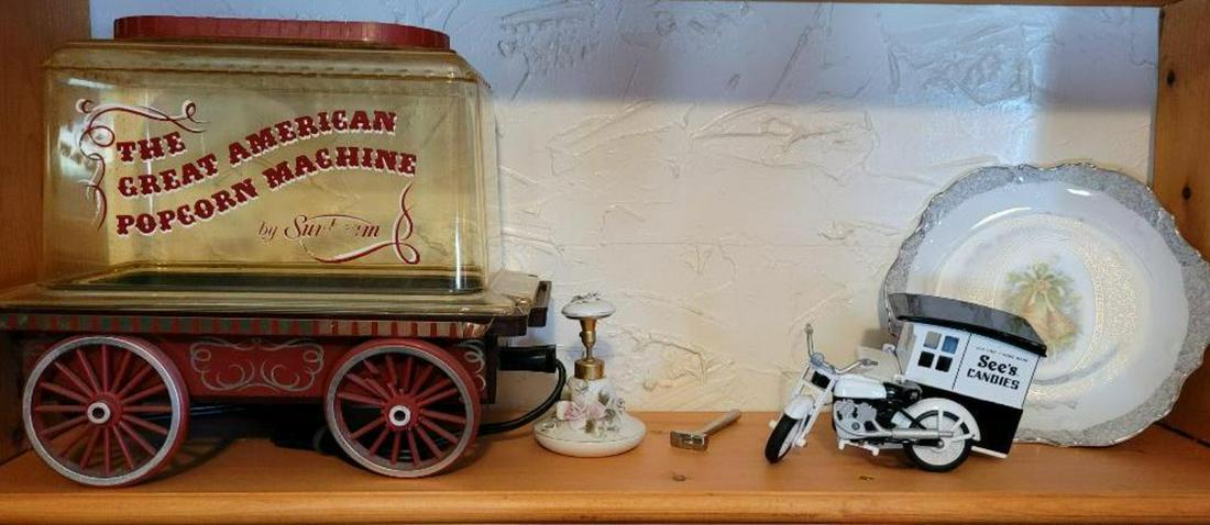 Popcorn Making machine, plate and penny bank (1 of 7)