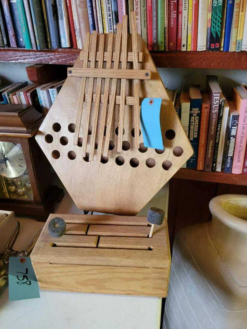 Vintage wooden percussion instrument (1 of 7)