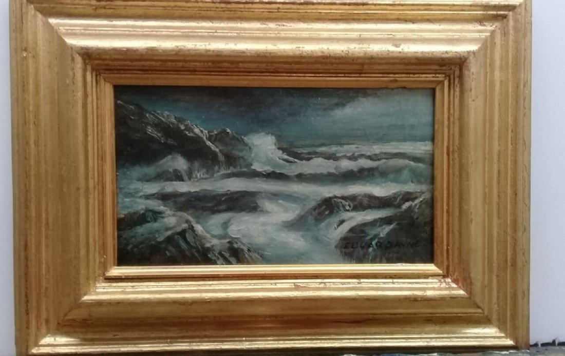 EDGAR PAYNE OIL ON CANVAS painting MARINE / Signed: Antique Oil Painting / Wood support / Signed by EDGAR PAYNE . Measures Framed : 10 x 13 Inches Payne was born near Cassville, Barry County, Missouri, in the heart of the Ozarks.[1] Cassville is in sou
