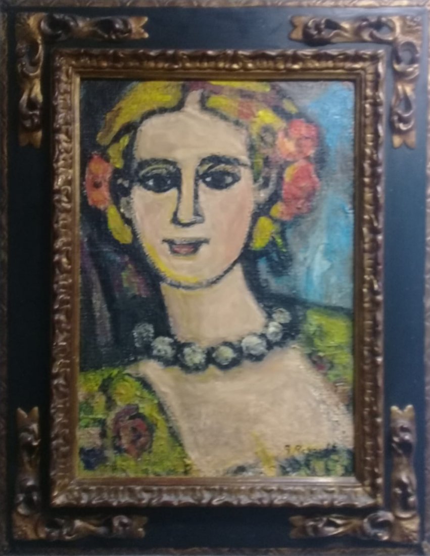 Europa Master Georges Rouault - Oil canvas portrait: * Antique Oil canvas painting , Signed . *Attributed to Georges Rouault, french master painter.** Measures: 18 x 12.5 Inches // 25 x 20 Framed.** Shipping to WORLDWIDE.