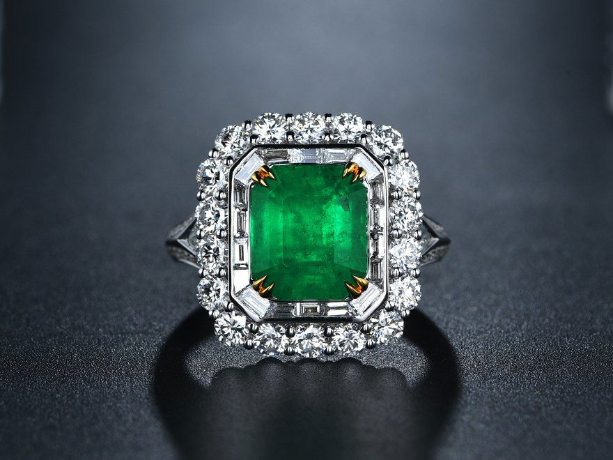 GIA Certified 4.02ct Natural Colombian Emerald Ring (1 of 1)